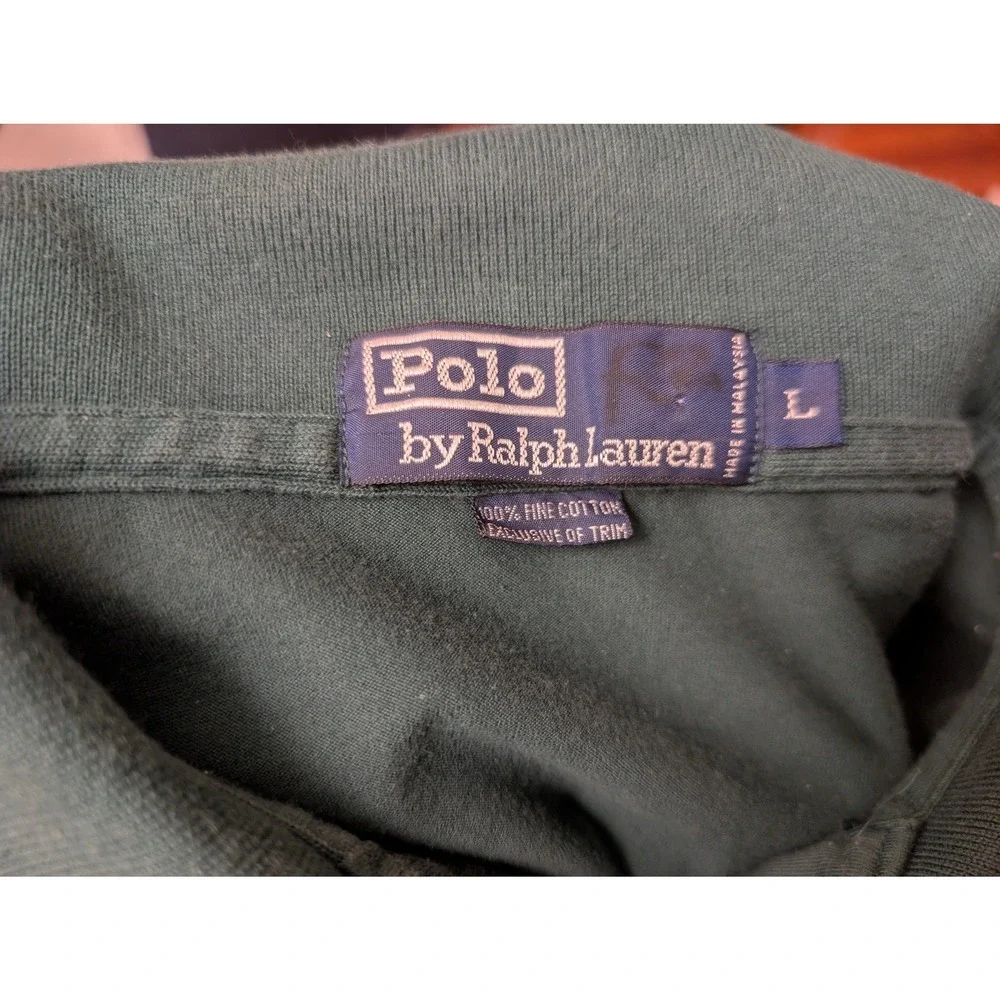 Polo Ralph Lauren Men's Dark Green Crest Logo Polo Shirt Size L